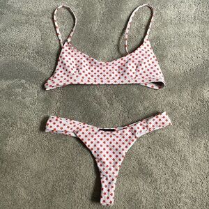 Lahana Swim Star Print Luna Top & Cheeky High Cut Bottoms 2 Piece Bikini EUC S
